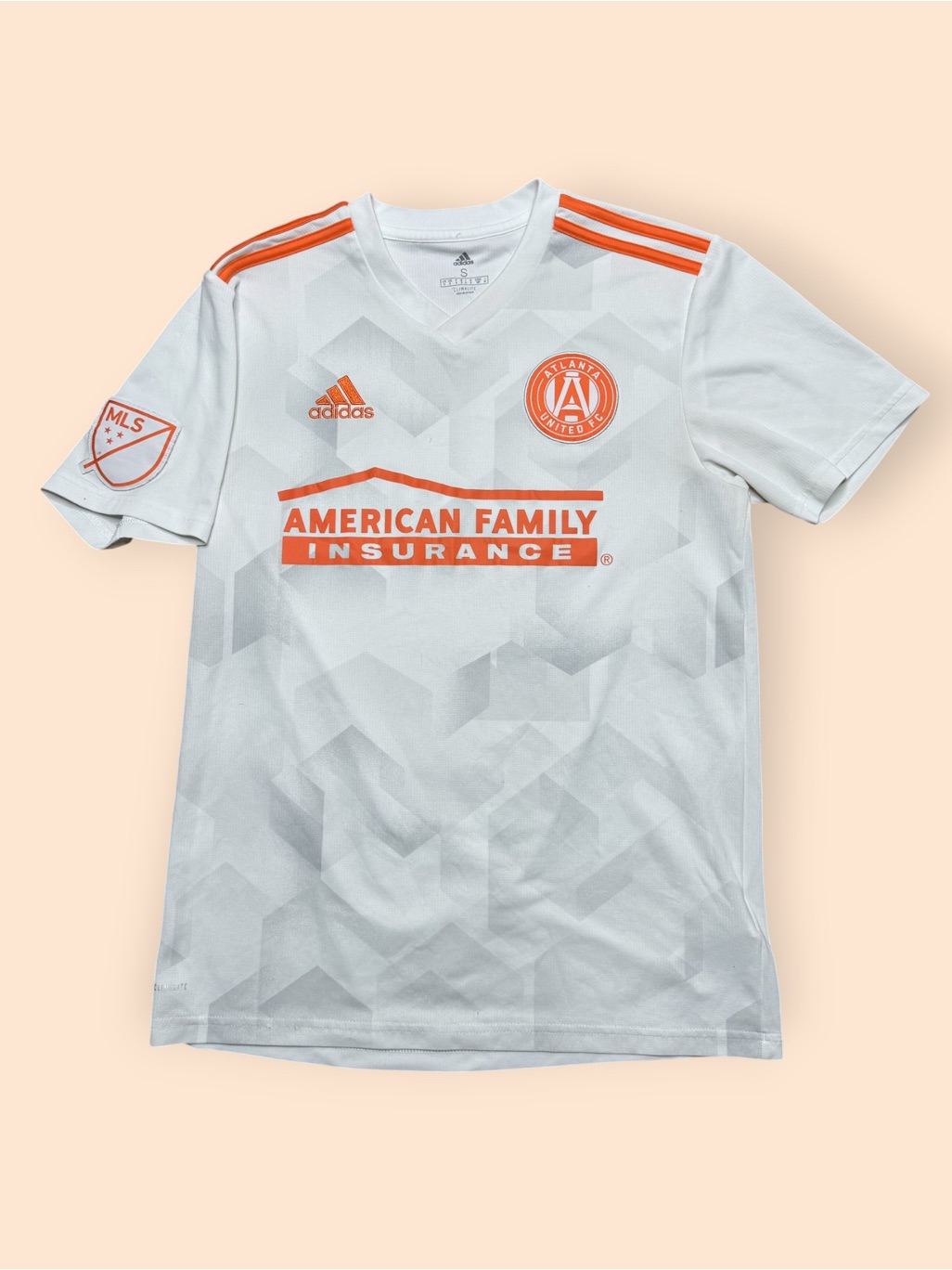 Adidas Atlanta United Fc Soccer Jersey King Peach Mens Small Preowned